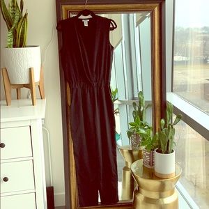 Joe B open v-neck black jumpsuit